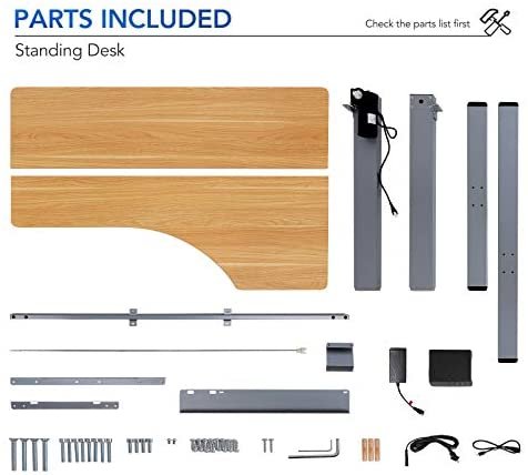 FLEXISPOT EF1L 55 in L Shaped Computer Desk Corner Desk Electric Stand Up Desk with Memory Controller Standing Desk Height Adjustable Desk with Splice Board Game Desk (Gray Frame + Maple Desktop) - Image 6