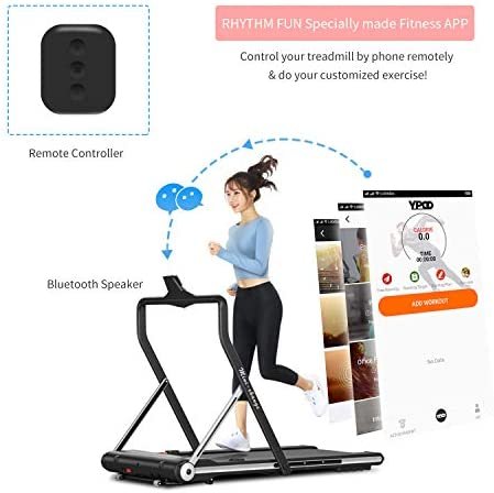 RHYTHM FUN Treadmill Folding Running Treadmill Under Desk Walking Pad Treadmill with Foldable Handtrail Wide Tread Belt Super Slim Mini Quiet Home Treadmill with Smart Remote Control and Workout App - Image 5