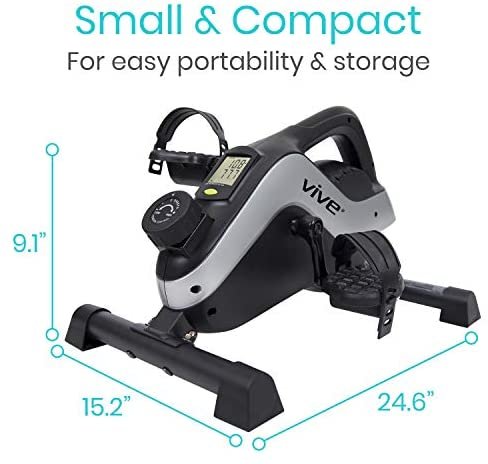 Vive Magnetic Pedal Exerciser (App Included) - Stationary Bike Mini Peddler for Indoor Spin Cycling - Under Desk Home and Office Exercise - Portable Workout For Seniors and Adults - PT for Arm and Leg - Image 6