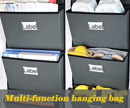 Over The Door File Organizer,Wall Mounted Hanging File Folder Holder Mail Organizers,Home Office Supplies Storage Pocket Chart for Paper,Magazine,Notebooks,Planners,5 Large Pockets - Image 3