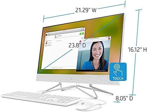 HP Premium 24 All-in-One Desktop Computer 23.8" FHD IPS Touchscreen (72% NTSC) AMD Athlon Gold 3150U (> i5-7200U) 8GB DDR4 512GB SSD AMD Radeon Graphics DVD Webcam Win10 Pro White + HDMI Cable - Image 5