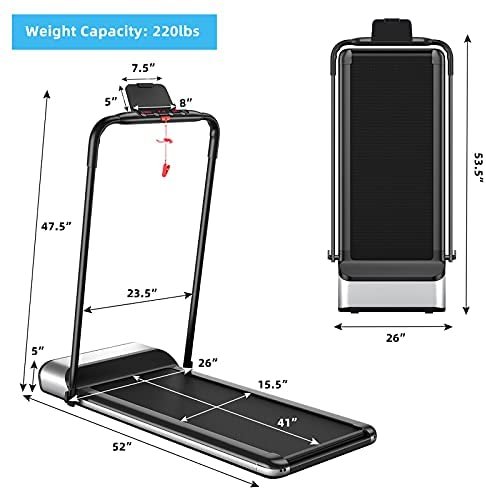 GOPLUS Ultra-Thin Electric Folding Treadmill, Installation-Free Design, Low Noise, Walking Jogging Machine, Superfit Treadmill for Home Use - Image 8
