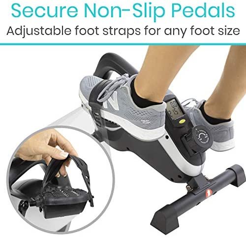 Vive Magnetic Pedal Exerciser (App Included) - Stationary Bike Mini Peddler for Indoor Spin Cycling - Under Desk Home and Office Exercise - Portable Workout For Seniors and Adults - PT for Arm and Leg - Image 7