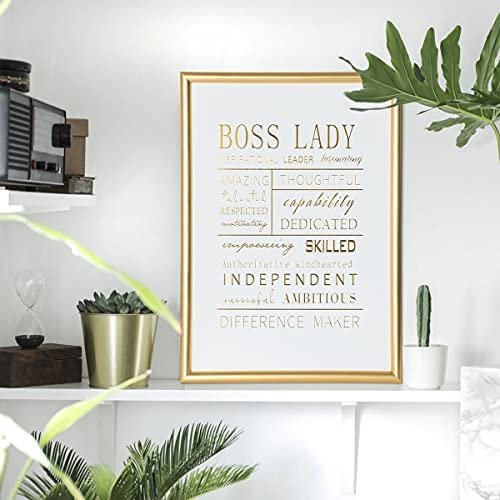 Boss Lady Office Decor 12"×8.6"- Boss Lady Gift for Boss Women with Gift Box, Valentines Day Gift for Her Office Inspirational Desk Decor Wall Art Framed Desk Sign Girl Boss Gifts for Women Supervisor - Image 3