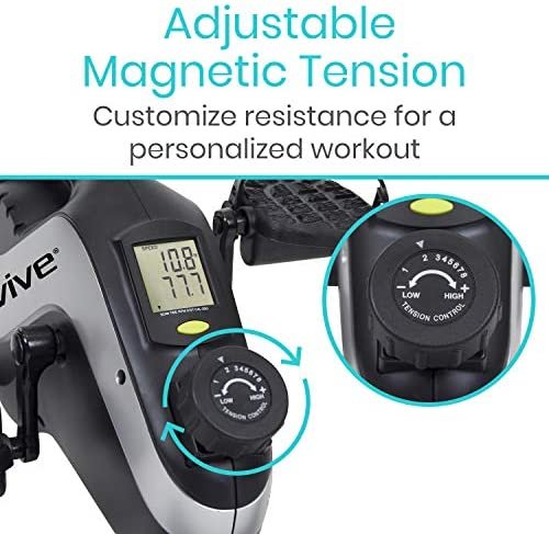 Vive Magnetic Pedal Exerciser (App Included) - Stationary Bike Mini Peddler for Indoor Spin Cycling - Under Desk Home and Office Exercise - Portable Workout For Seniors and Adults - PT for Arm and Leg - Image 9