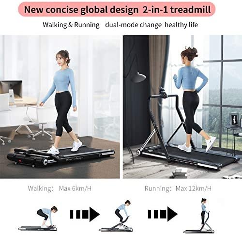 RHYTHM FUN Treadmill Folding Running Treadmill Under Desk Walking Pad Treadmill with Foldable Handtrail Wide Tread Belt Super Slim Mini Quiet Home Treadmill with Smart Remote Control and Workout App - Image 3