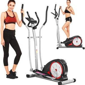 FUNMILY C950 Elliptical Machine, Magnetic Cross Trainer with Digital & Heart Rate Monitor, Elliptical Trainers Training for Home Office, Max Capacity Weight 350LBS