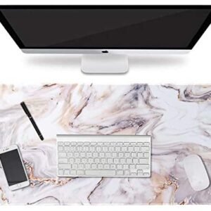 HAOCOO Desk Pad, Office Desk Mat 31.5″ ×15.7″ Large Gaming Mouse Pad Durable Extended Computer Mouse Pad Water-Resistant Thick Writing Pads with Non-Slip Rubber Base for Office,White &Gold Marble HAOCOO Desk Pad, Office Desk Mat 31.5″ ×15.7″ Large Gaming Mouse Pad Durable Extended Computer Mouse Pad Water-Resistant Thick Writing Pads with Non-Slip Rubber Base for Office,White &Gold Marble