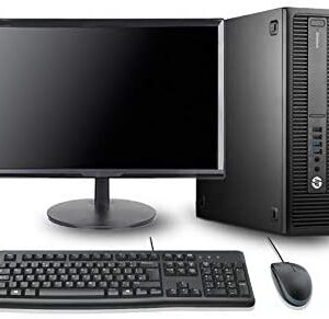 HP EliteDesk 800 G2 SFF Desktop Computer 24 Inch FHD Monitor Dual Hard Drive PC(Intel i5-6500 Up to 3.6GHz, 8GB RAM, 128GB SSD + 1TB HDD, WiFi, HDMI, Windows 10 Professional) (Renewed)
