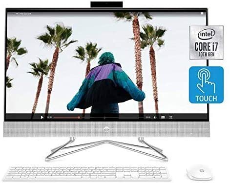 HP Pavilion 27 Touch Desktop 4TB SSD 32GB RAM Extreme (Intel 10th gen Quad Core Processor and Turbo Boost to 4.90GHz, 32 GB RAM, 4 TB SSD, 27-inch FullHD Touchscreen, Win 10) PC Computer All-in-One