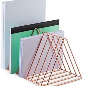 Mindspace Triangle File Holder | Mail Sorter Desktop Folder Organizer | Rose Gold Desk Organizer, Wire Collection Mindspace Triangle File Holder | Mail Sorter Desktop Folder Organizer | Rose Gold Desk Organizer, Wire Collection