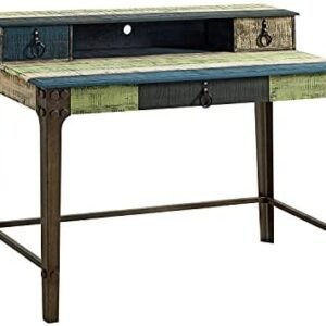 Powell Furniture Calypso Desk, Wood with Multi Color Accents, Powell Furniture Calypso Desk, Wood with Multi Color Accents,