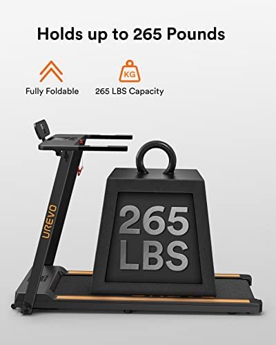 UREVO Treadmills for Home, Max 3.0 HP Folding Treadmills for Running and Walking Jogging Exercise with 12 Preset Programs, Tracking Pulse, Calories - 2021 Updated Version - Image 6