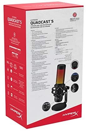 HyperX QuadCast S – RGB USB Condenser Microphone for PC, PS4, PS5 and Mac, Anti-Vibration Shock Mount, 4 Polar Patterns, Pop Filter, Gain Control, Gaming, Streaming, Podcasts, Twitch, YouTube, Discord - Image 11