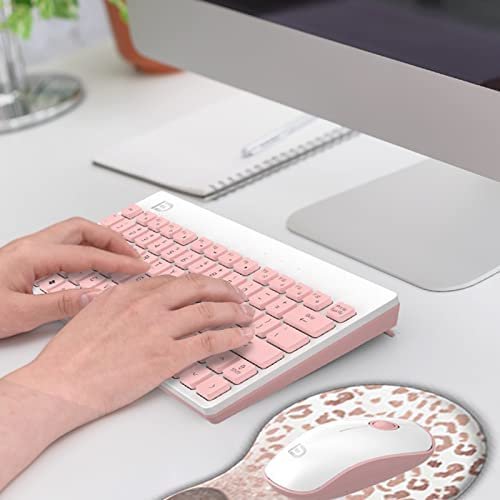 Mouse Pad with Wrist Support, Ergonomic Mousepad Non-Slip Base for Office Supplies Cute Desk Décor Accessories, Small Mouse Pads for Women Men Girls Rose Gold Leopard Cheetah - Image 6