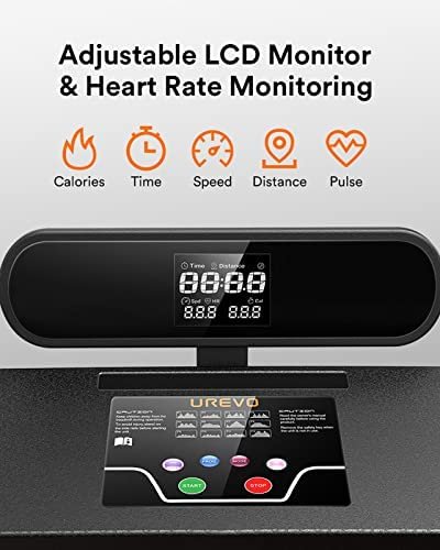 UREVO Treadmills for Home, Max 3.0 HP Folding Treadmills for Running and Walking Jogging Exercise with 12 Preset Programs, Tracking Pulse, Calories - 2021 Updated Version - Image 5