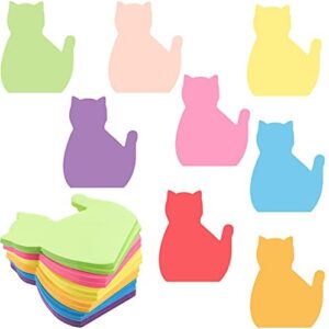 480 Sheets Cat Sticky Notes Set, 8 Colors Bright Colorful Sticky Note Pads 30 Sheets/ Pad Cute Animal Shaped Self Stick Memo, Kids Girls Work School Office Supplies Desk Accessories