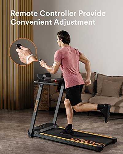UREVO Treadmills for Home, Max 3.0 HP Folding Treadmills for Running and Walking Jogging Exercise with 12 Preset Programs, Tracking Pulse, Calories - 2021 Updated Version - Image 4