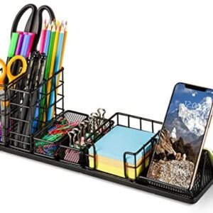 Desk Organizer, Mesh Office Supplies Desk Organizers and Accessories with Customizable Trays, DIY Desktop Organization with Adjustable Pen holder, Multifunctional Organizers Set for Office Home, Black Desk Organizer, Mesh Office Supplies Desk Organizers and Accessories with Customizable Trays, DIY Desktop Organization with Adjustable Pen holder, Multifunctional Organizers Set for Office Home, Black