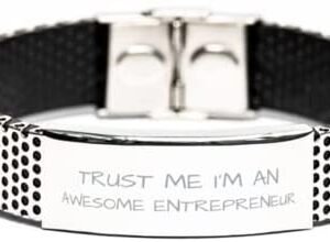 Entrepreneur Stainless Steel Bracelet, Trust Me I’m an Awesome Entrepreneur, Best Funny Gifts, Birthday Gifts, for Men Women