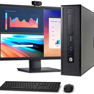 HP 800 G1 SFF Computer Desktop PC, Intel Core i5 3.2GHz, 16GB Ram, 512GB M.2 SSD, Wireless Keyboard & Mouse, Wifi | Bluetooth,1080p Webcam, New 23.8″ LCD Monitor, Win 10 Pro (Renewed)