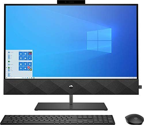 HP Pavilion 27 Touch Desktop 1TB SSD (Intel 10th gen Processor with Six cores and Turbo Boost to 4.30GHz, 16 GB RAM, 1 TB SSD, 27-inch FullHD Touch, Win 10) PC Computer All-in-One Black