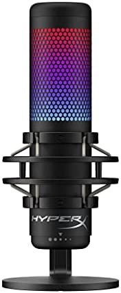 HyperX QuadCast S – RGB USB Condenser Microphone for PC, PS4, PS5 and Mac, Anti-Vibration Shock Mount, 4 Polar Patterns, Pop Filter, Gain Control, Gaming, Streaming, Podcasts, Twitch, YouTube, Discord