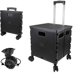 Olympia Tools Foldable Utility Cart, Grand Rolling Collapsible Storage Utility cart with Telescopic Handle , Folding Portable Rolling Wheel Trolley,80 Lb. Load Capacity, Smooth Wheels for Travel Shopping Mobile Baggage Office use ,Black Olympia Tools Foldable Utility Cart, Grand Rolling Collapsible Storage Utility cart with Telescopic Handle , Folding Portable Rolling Wheel Trolley,80 Lb. Load Capacity, Smooth Wheels for Travel Shopping Mobile Baggage Office use ,Black