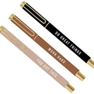 Sweet Water Decor Motivational Metal Pen Set | Inspirational Gifts for Women | Office Supplies | Cute Pens | Desk Decor | Office Accessories | School Supplies | Motivational Quotes | Graduation Gifts