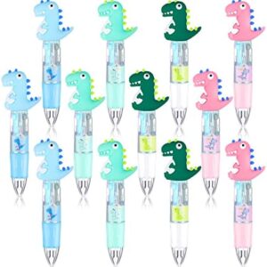 12 Pieces Mini Unicorn Dinosaur Pens Multicolor Unicorn Dinosaur Ballpoint Pens Retractable Gel Ink Unicorn Dinosaur Pens Shuttle Pens for Kids Office School Supplies Party Favors (Dinosaur)