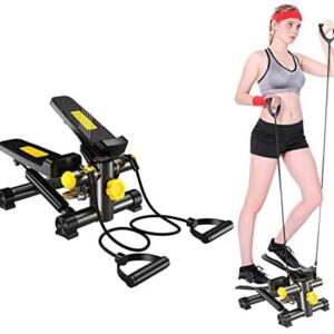 Stair Stepper for Exercise - Twist Stepper Mini Fitness Equipment with Resistance Bands and LCD Monitor, 300lbs Weight Capacity
