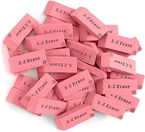 Pink Erasers, Erasers for Kids, Rubber Eraser, 24 Count, Erasers Bulk for School Supplies, Art, and Office Use - Image 2