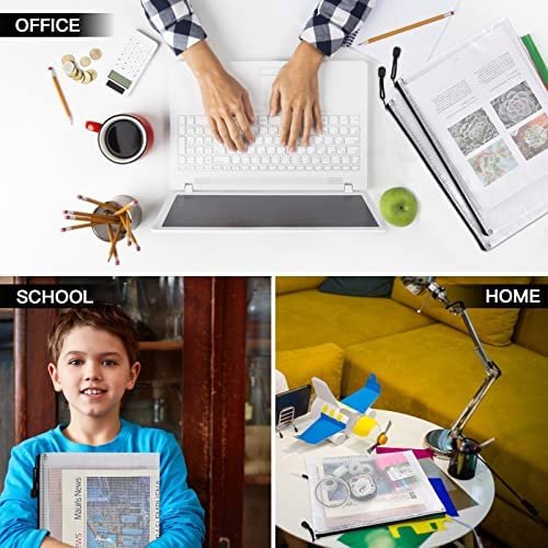 Umriox Zipper Bags, 16.9x12.4 in (Black, 12 Packs), Project Bags for Cross Stitch, Mesh Zipper Pouch for School Office Supplies Travel Accessories and Board Games Storage - Image 6