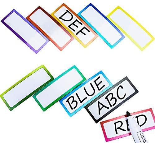 Elcoho 50 Pieces Magnetic Dry Erase Labels Whiteboard Magnetic Name Plates Dry Erase Magnets Label Stickers for School Office Supplies, 10 Gradient Colors - Image 4