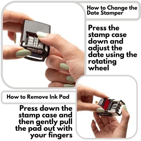 Self Inking Rubber Stamp, Phrase with Date, Refillable Office Supply Business Stamps (Completed) - Image 3