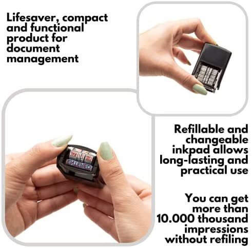 Self Inking Rubber Stamp, Phrase with Date, Refillable Office Supply Business Stamps (Completed) - Image 4