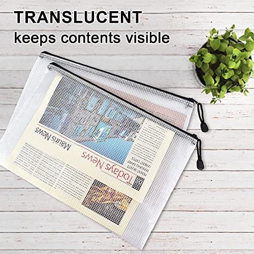 Umriox Zipper Bags, 16.9x12.4 in (Black, 12 Packs), Project Bags for Cross Stitch, Mesh Zipper Pouch for School Office Supplies Travel Accessories and Board Games Storage - Image 4