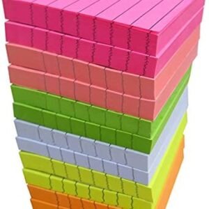 Creatiburg Sticky Note Pads 1200 Sheets Lined 3×3 inches Office Self-Stick Notes 12 Pads, 6 Bright Colors Easy Post Individually Wrapped Red Pink Green White Yellow Orange
