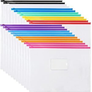 EOOUT 24pcs Plastic Envelopes Poly Zip Envelopes Files Zipper Folders, A4 Size, Letter Size, 10 Colors, for School and Office Supplies EOOUT 24pcs Plastic Envelopes Poly Zip Envelopes Files Zipper Folders, A4 Size, Letter Size, 10 Colors, for School and Office Supplies