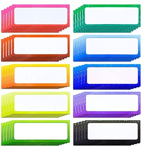 Elcoho 50 Pieces Magnetic Dry Erase Labels Whiteboard Magnetic Name Plates Dry Erase Magnets Label Stickers for School Office Supplies, 10 Gradient Colors