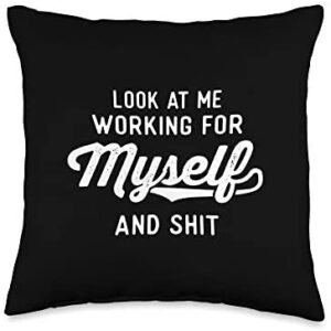 Entrepreneur By Design Tee Company New Entrepreneur Gifts Men Women-First Time Business Owner Throw Pillow, 16×16, Multicolor