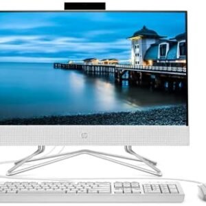 HP All in One Desktop 22 Inch Full HD PC 22-dd0010 Computer, Silver 3050U Processor | 4GB Ram, 256GB Solid State Drive | Camera, Speakers, HDMI, WiFi and Bluetooth, Windows 10 (Renewed)