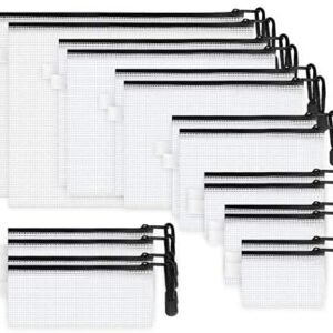 JARLINK 18 Pack 8 Sizes Zipper Mesh Pouch, Waterproof Zipper File Bags Document Pouch Multipurpose Travel Bags for Office Supplies Cosmetics Travel Accessories JARLINK 18 Pack 8 Sizes Zipper Mesh Pouch, Waterproof Zipper File Bags Document Pouch Multipurpose Travel Bags for Office Supplies Cosmetics Travel Accessories