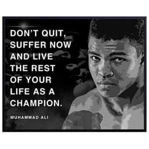 Muhammad Ali Sports Quote Poster – Motivational Wall Art Decor for Home, Office, Gym, Man Cave, Bedroom, Boys Room Dorm – Gift for Men, Teens, Graduation, Boxing, Workout Fan, Entrepreneur – 8×10