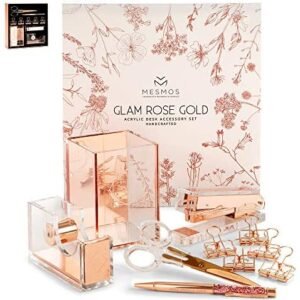 Office Accessories for Women – Desk Sets and Accessories for Women – Teen Girls – Rose Gold Office Supplies for Women Desk – Desk Organizer Set – Cute Office Desk Accessories – Glam Office Desk Decor – Acrylic Office Set – Stationary Organizer Kit Office Accessories for Women – Desk Sets and Accessories for Women – Teen Girls – Rose Gold Office Supplies for Women Desk – Desk Organizer Set – Cute Office Desk Accessories – Glam Office Desk Decor – Acrylic Office Set – Stationary Organizer Kit