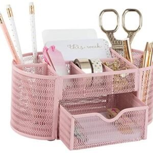 Pink Desk Organizer – Girlie Desk Accessories – Strong Metal Construction – Office Supply Storage for Home or Office – Desk Organizer Pink – Light Pink Desk Accessories Pink Desk Organizer – Girlie Desk Accessories – Strong Metal Construction – Office Supply Storage for Home or Office – Desk Organizer Pink – Light Pink Desk Accessories