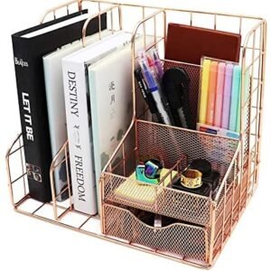 Rose Gold Desk Organizers and Accessories Office Organization and Storage Office Supplies Cute Desktop Organizer with Paper Organizer ,Mail Holder,File,Desk Decorative Home, Office and School Gift Rose Gold Desk Organizers and Accessories Office Organization and Storage Office Supplies Cute Desktop Organizer with Paper Organizer ,Mail Holder,File,Desk Decorative Home, Office and School Gift