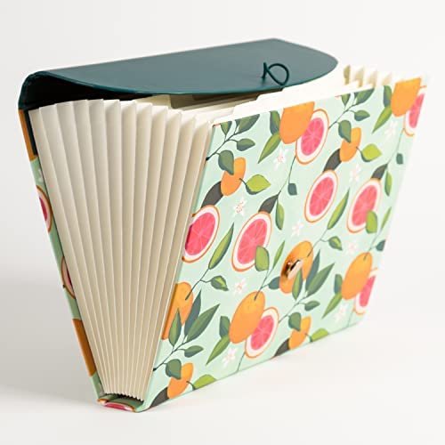 U Brands 13-Pocket Expanding File Folder, Office Supplies, Citrus Squeeze, Brass Hardware, FSC Certified - Image 2