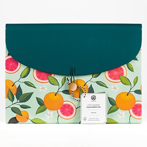 U Brands 13-Pocket Expanding File Folder, Office Supplies, Citrus Squeeze, Brass Hardware, FSC Certified - Image 6