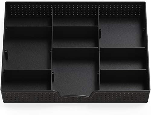 2 Pack - Simple Houseware Drawer Organizer Tray with 9 Adjustable Compartments, Black - Image 6